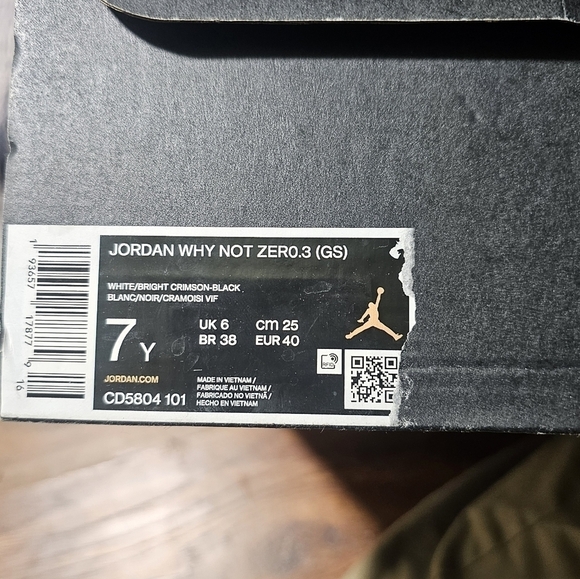 Jordan 'Why Not?' ZER0.3 UNITE 2020 Youth Size 7 Boys Air Jordan‎ Basketball - Picture 2 of 7